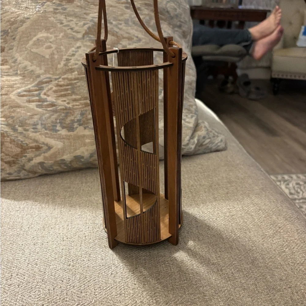 Behrens Laser Craft  Wooden Wine Bottle Holder Cherry Wood